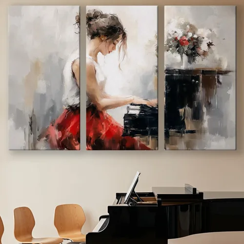 Miniatura 42 de LuxeWood Arte de Pared Musical en Lienzo - Impresiones Temáticas Musicales Medianas y Grandes para Sala de Estar, Oficina, Estudio, Airbnb