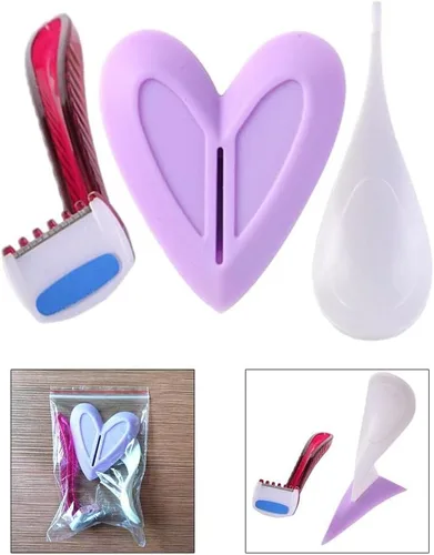 Miniatura 5 de Bikini Area - Juego de plantillas para afeitado de cabello para mujeres, maquinilla de afeitar de pelo púbico para mujeres y niñas, kit de afeitado