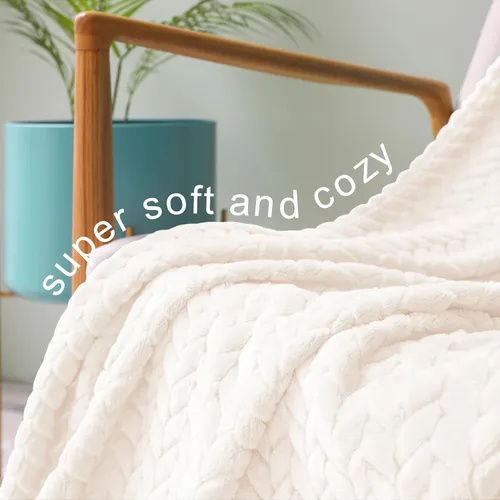 Miniatura 3 de Exclusivo Mezcla Manta de Forro Polar para Sofá, 50x70 Pulgadas Mantas Suaves y Acogedoras de Franela Jacquard, Mantas Ligeras de Felpa Difusa