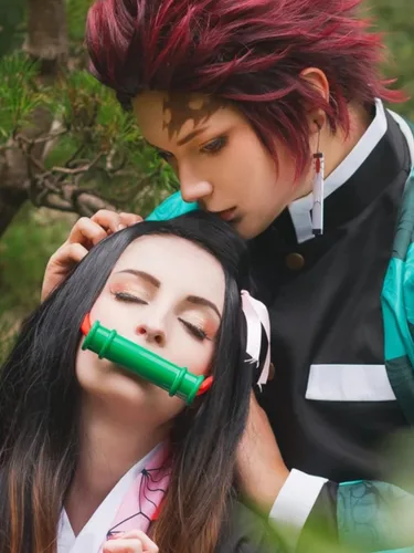 Miniatura 2 de Tanjiro - Pendientes colgantes para mujer, anime cosplay para hombres, Kimetsu No Yaiba, anime cosplay, regalo de Navidad para niñas, Acrílico, otro