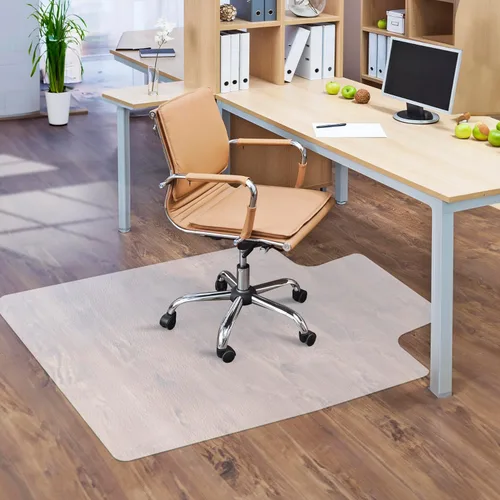 Miniatura 7 de SUPER DEAL Tapete de oficina mejorado de 48 x 36 pulgadas con labio, tapete resistente para silla de escritorio de oficina para suelo de madera, 1