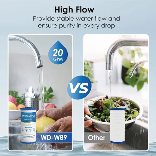 Miniatura 6 de Waterdrop AP810 - Filtro de agua de repuesto para toda la casa para 3M® Aqua-Pure AP810, AP801, AP811, Whirlpool® WHKF-GD25BB, WHKF-DWHBB, 10 x 4.5