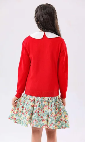 Miniatura 5 de SMILING PINKER cardigan de cuello redondo para niñas