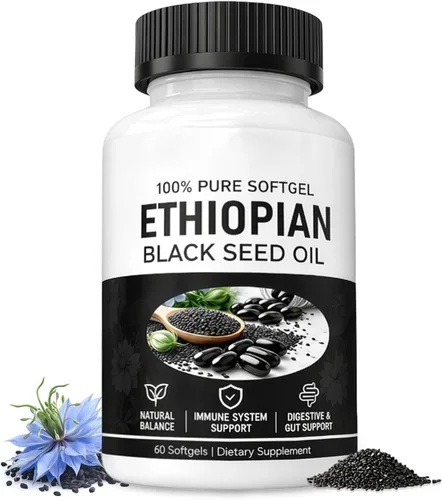 tebazoew Aceite de semilla negra etíope, cápsulas de aceite de semilla negra etíope 4.64% timoquinona, apoyo inmunológico y refuerzo de la digestión