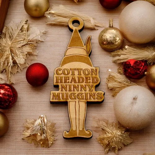 Miniatura 3 de Adorno - Muggins Ninny con cabeza de algodón - Madera cruda 2x4 pulgadas