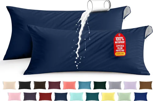 Miniatura 42 de Utopia Bedding Protector de almohada impermeable, con cremallera, paquete de 2, beige, estándar, funda de almohada a prueba de chinches, de 20 x 26