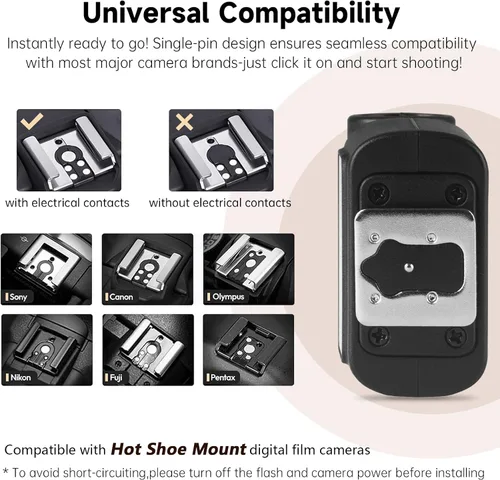 Miniatura 3 de Mini cámara flash Speedlite con luz de video, GN8 6500K flash externo ajustable, soporte universal de zapata caliente de un solo contacto, Negro A