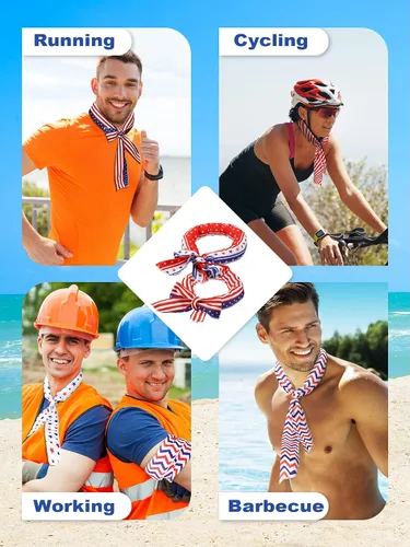 Miniatura 16 de Janmercy 10 unidades de teñido anudado para el cuello, bufandas refrescantes, bandanas de hielo de verano para hombres y mujeres, camping, correr