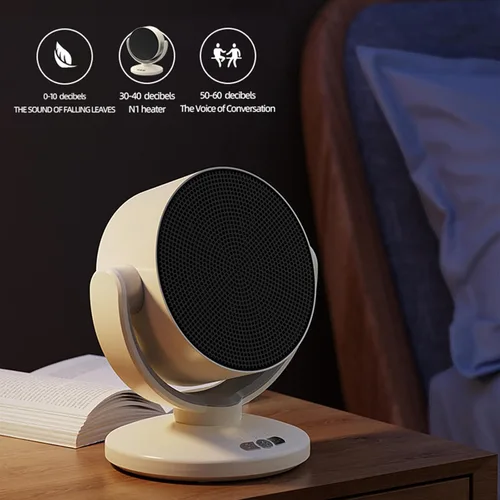 Miniatura 9 de Maxmartt Calentador de espacio eléctrico, combo de ventilador de calentador 2 en 1, ventilador de escritorio de enfriamiento portátil de 1200 W, 3
