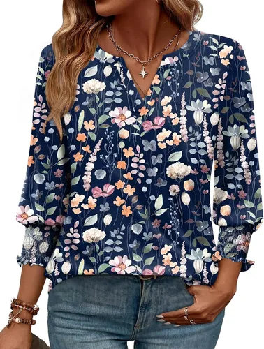 Miniatura 12 de WIHOLL 3/4 Length Sleeve Womens Tops Summer Shirts Spring Vacation Outfits Dressy Casual Trendy Fall S-3XL