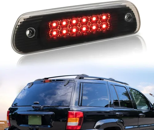 Tercera luz LED de freno trasera para Grand Cherokee, luz de freno central de montaje alto compatible con Jeep Grand Cherokee 1999-2004 (negro