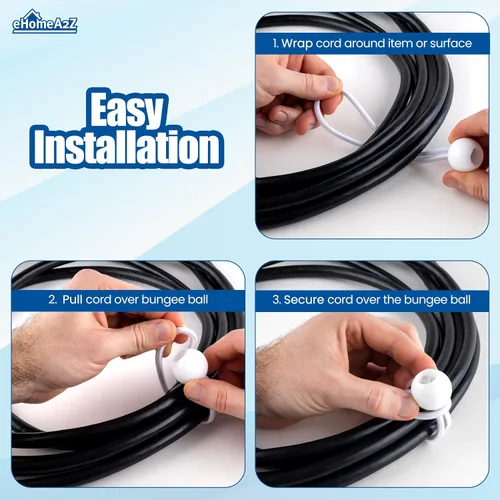 Miniatura 3 de Paquete de 25 cuerdas elásticas de bolas elásticas de 6 pulgadas de diámetro para toldo, red, postes, jardín, herramientas, cables, cable resistente