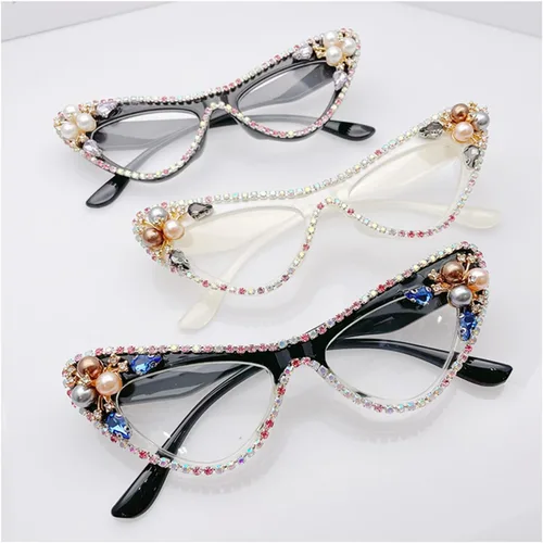 Miniatura 4 de Gafas de lectura bifocales de diamantes de imitación fotocromáticos de transición para mujeres lindo sexy elegante ojo de gato lectores gafas de sol