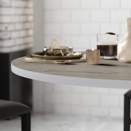 Miniatura 6 de Flash Furniture Glenbrook - Mesa redonda de 42 pulgadas con parte superior laminada reversible blanca o gris (paquete de 1)
