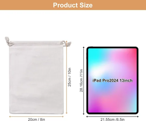 Miniatura 2 de SumDirect 20 bolsas de muselina de algodón, bolsas de regalo ligeras blancas transpirables con cordón, bolsas de almacenamiento reutilizables