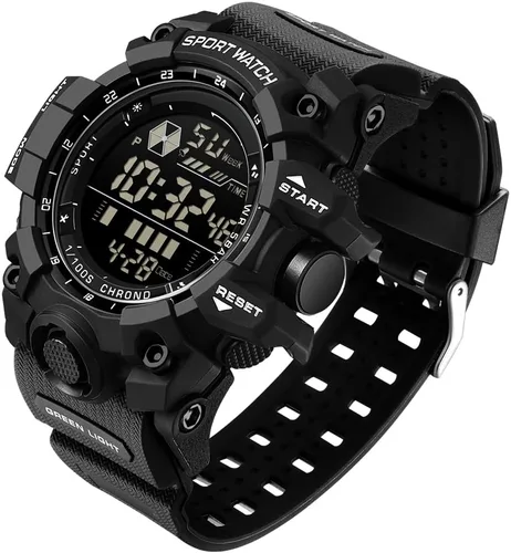 Miniatura 14 de FANMIS Reloj deportivo de cuarzo digital multifunción militar para hombre, impermeable, con alarma, LED, azul