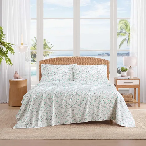 Miniatura 19 de Tommy Bahama - Juego de sábanas tamaño King, ropa de cama de percal 100% algodón con una sensación crujiente y fresca, sábanas con sábana bajera