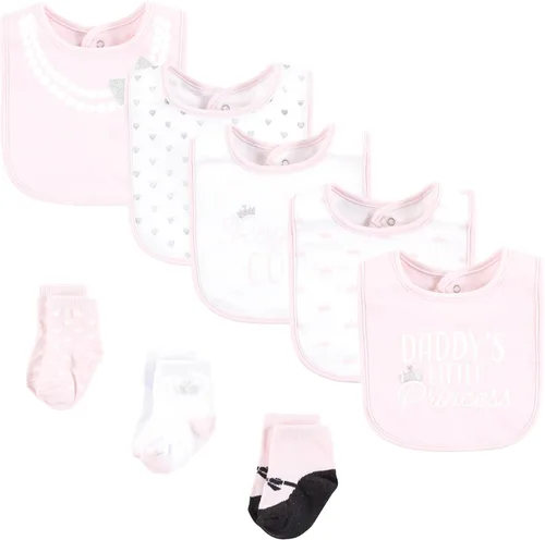 Miniatura 217 de Hudson Baby Conjunto de babero y calcetines unisex de algodón para bebé