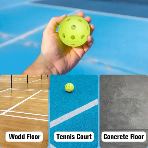 Miniatura 5 de Indoor Pickleball Balls, 6/12 Pack of 26 Holes Pickleballs, USAPA Approved Indoor Pickleballs Set, High Visibility Durable Pickle Balls for Training