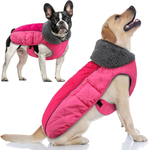 Miniatura 12 de Doglay Abrigo para Perro, Chaqueta Impermeable para Perro Abrigo de Invierno para Mascotas para Clima Frío con Cuello Peludo Grueso, Chaqueta