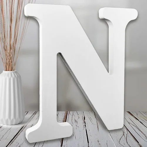 Miniatura 29 de AOCEAN MAGA Letras de madera blanca de 8 pulgadas, letras de madera sin terminar para pared, letras decorativas de pie en rodajas, decoración