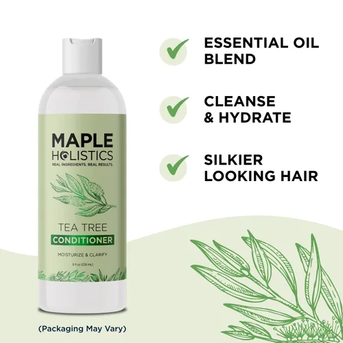 Miniatura 7 de Champú y acondicionador grasos para cabello y cuero cabelludo, champú desengrasante y acondicionador de árbol de té para cabello graso y cuero