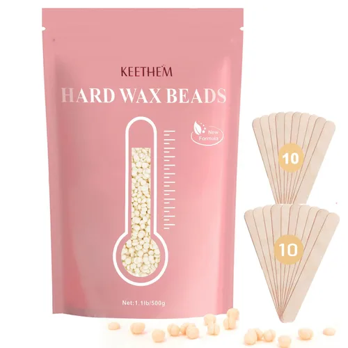 Miniatura 13 de Perlas de cera dura sin dolor y varillas para depilación de cuerpo completo para mujeres y hombres – 1.1 lb/17.6 oz granos de cera con 20 varillas