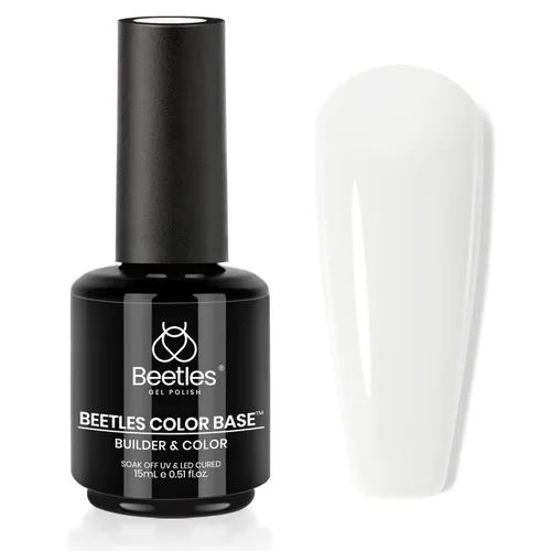 Miniatura 17 de Beetles - Esmalte de uñas en gel base rosa, 1 unidad, 0.5 onzas líquidas: color rosa desnudo 5 en 1, esmalte pastel constructor, punta francesa