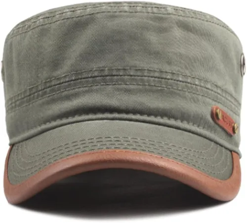 Miniatura 3 de CACUSS Mens Baseball Cap Cotton Cadet Hat Military Breathable Flat Top Adjustable Army Cap