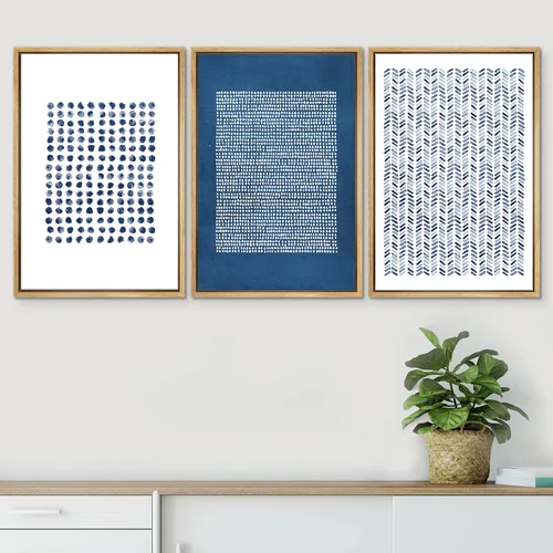 Miniatura 348 de SIGNWIN Lienzo enmarcado para pared, arte con pinceladas de flujo neutro en tonos beige abstractos, ilustraciones, arte moderno, decorativo