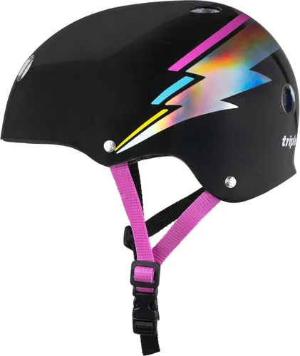 Miniatura 24 de Triple Eight Casco certificado Sweatsaver para patineta, BMX, Roller Derby, patinaje sobre ruedas, patinaje en línea, scooter y bicicleta Carbon