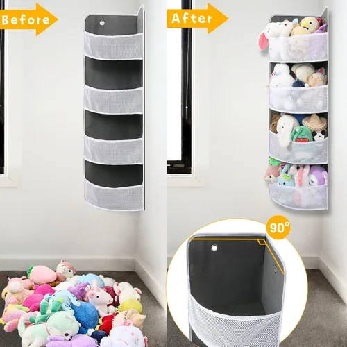 Miniatura 3 de Ofiray-home Estante esquinero suave Organizador colgante seguro Almacenamiento de pared apto para niños para artículos diversos, juguetes