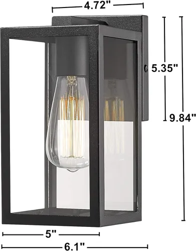 Miniatura 2 de Bestshared Lámpara de pared exterior, iluminación de montaje en pared exterior, aplique de pared para exteriores de 1 luz, accesorio de linterna