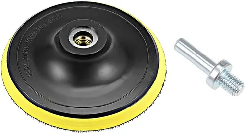 uxcell Almohadilla de respaldo de gancho y bucle de 5 pulgadas, placa de soporte de pulido de lijado con adaptador de taladro M10 para lijadora de