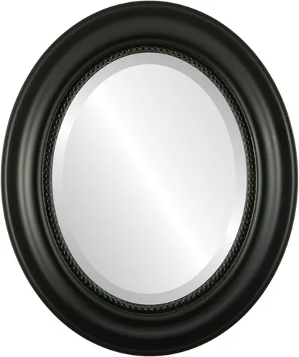 Miniatura 29 de OVALCREST Espejo de pared ovalado biselado para decoración del hogar, estilo patrimonial, espray plateado, dimensiones exteriores de 25 x 29 pulgadas
