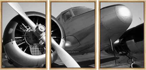 Miniatura 147 de wall26 Lienzo enmarcado para pared, juego de arte exótico tropical, océano, mar, avión, puesta de sol, transporte, fotografía, realismo, decorativo