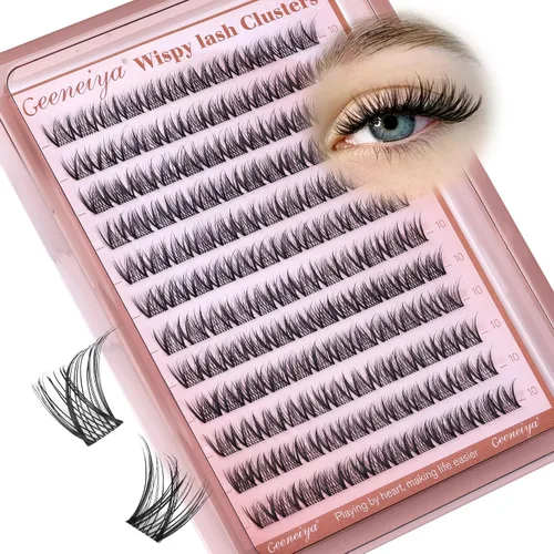 Miniatura 12 de Extensiones de pestañas en racimo con banda transparente, pestañas cortas y onduladas C, extensiones de pestañas naturales en racimo, pestañas