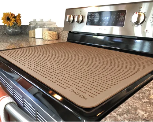 Miniatura 20 de YUHFERA Cubierta superior de estufa para estufa eléctrica, tapete de silicona para encimera de vidrio, protector de placa de vidrio, alfombrillas