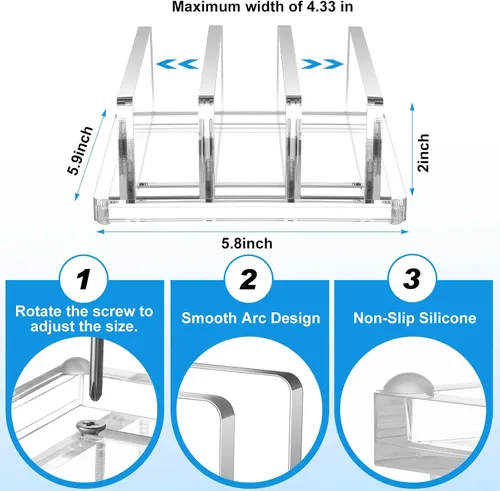 Miniatura 2 de Chunful Soporte vertical ajustable para computadora portátil, soporte acrílico de 3 ranuras para laptop, base invisible para computadora portátil