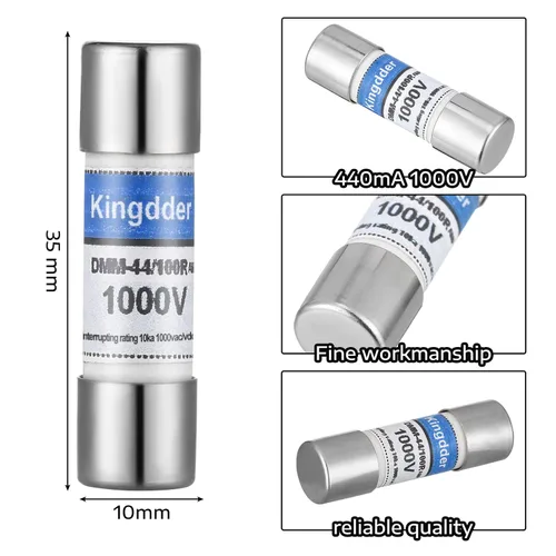 Miniatura 2 de Kingdder 5 fusibles multímetro digital DMM-44/100 440MA 1000V DMM de repuesto de acción rápida de reemplazo de agente fusible 0.394 x 1.378 in, 3/8