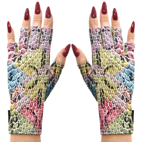 Miniatura 32 de ManiGlovz - Guantes de uñas originales con protección UPF 50+ UV Guantes de manicura de gel y guantes anti UV sin dedos para mujeres Se pueden