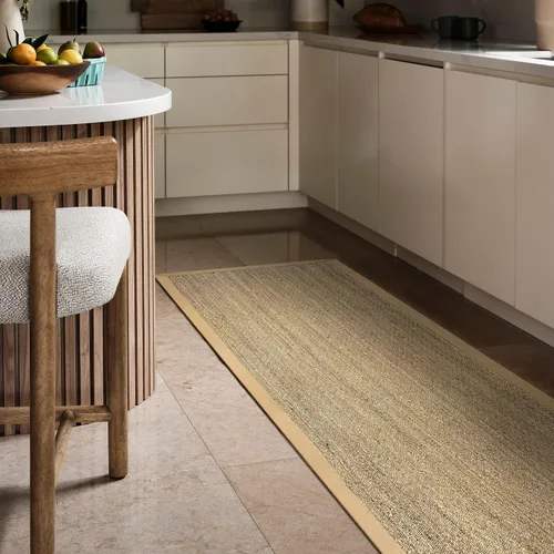 Miniatura 11 de nuLOOM Alfombra de Área Elijah Seagrass de 5 x 8 pies, Beige, Estilo Rústico Sólido, Borde de Algodón, Tejido de Cesta, Fibra Natural, Para Elijah