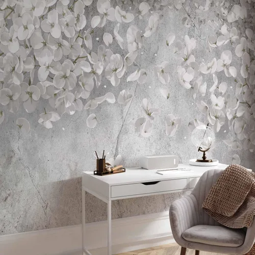 Miniatura 6 de artgeist Mural de pared Flores Whitee de 79 x 55 pulgadas, papel tapiz no tejido XXL, decoración de pared de vellón, impresión fotográfica, diseño