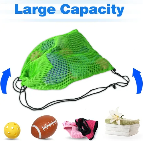 Miniatura 38 de GSE Games & Sports Expert Bolsa de malla con cordón para béisbol, pelotas de pickleball, pelotas de golf, gimnasio, equipo de natación, lavandería