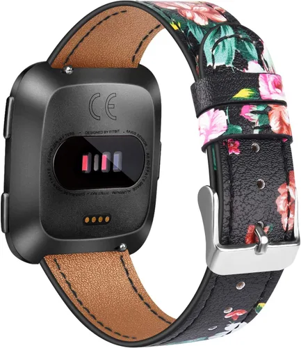 Miniatura 2 de Correas de cuero compatibles con pulseras Fitbit Versa 2 y Versa Lite, correa de cuero de repuesto clásica para Fitbit Versa SE para mujeres