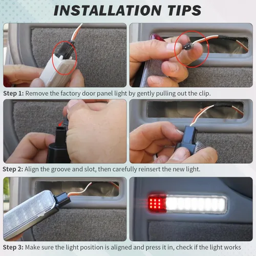 Miniatura 6 de NDRUSH - Luz interior LED para puerta, luz de cortesía de panel de puerta, luz de advertencia para Silverado/Sierra 1500 1999-2006, 3500/2500 HD