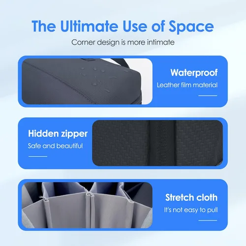 Miniatura 9 de LENTION Estuche organizador de electrónica premium con asa, bolsa grande de viaje con múltiples compartimentos para tableta, cargadores de MacBook