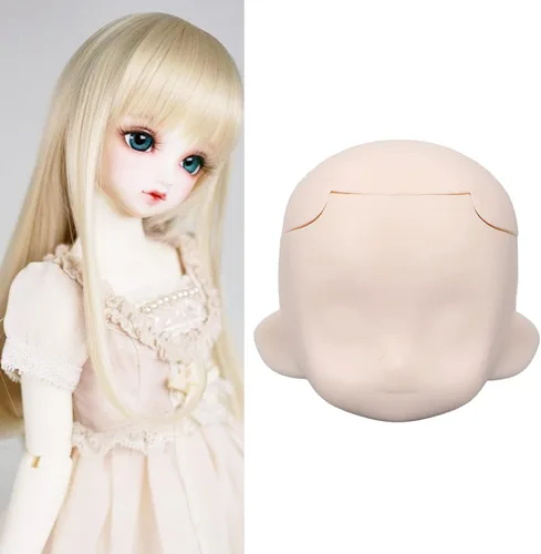 Miniatura 2 de Cabeza de muñeca en blanco, cabeza de muñeca articulada de silicona de repuesto, exquisita para muñeca articulada de bola de 1/12 (súper blanco)