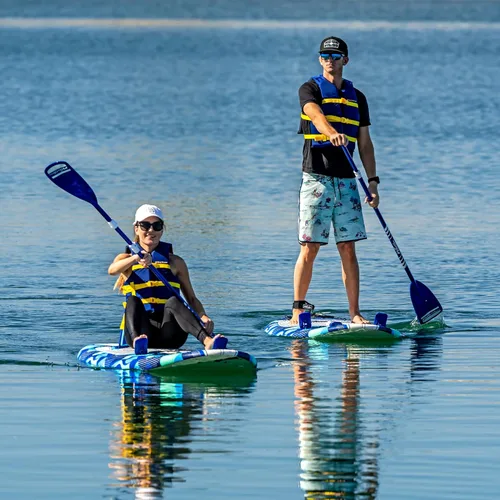 Miniatura 2 de WAVESTORM SUP Kayak híbrido de 9 pies y 6 pies con parte superior suave de espuma para adultos y niños de todos los niveles de kayak de remo, azul