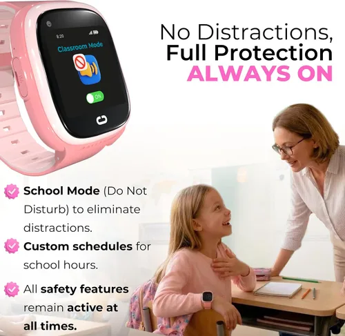 Miniatura 8 de Reloj inteligente para niños con rastreador GPS, llamadas de audio y video, alertas SOS, cámara HD, rastreador de fitness, controles parentales